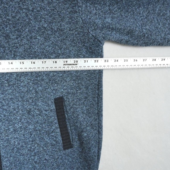 YeoKou Mens Cashmere Wool Blend Full Zip Cardigan Sweater Blue Plaid Lined XL - Picture 6 of 10